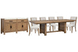 Plum Creek - 8 Piece Extendable Trestle Dining Table Set Magnussen Furniture