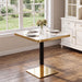 Square Dining Table & Pedestal For Kitchen - Black / Gold / White Home Essentials