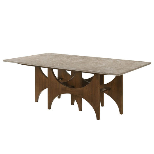 Oleia - Dining Table With Engineered Marble - Natural Marble & Walnut ACME