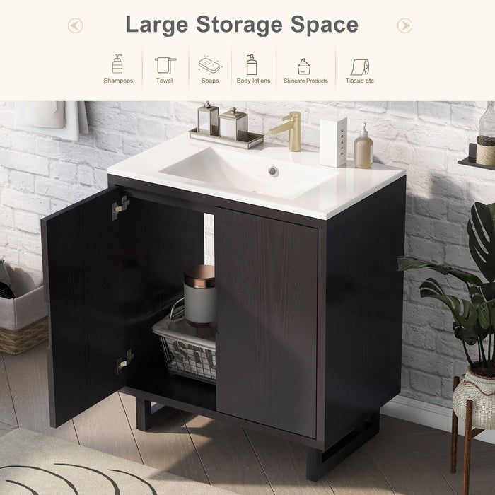 Bathroom Vanity Set With Sink, Combo Cabinet, Bathroom Storage Cabinet, Solid Wood Frame Hearth and Haven