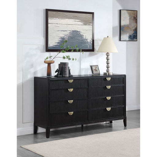 Mason - 8 Drawer Dresser With Fluted Design - Black Furniture Max