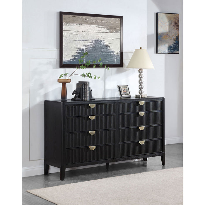 Mason - 8 Drawer Dresser With Fluted Design - Black Furniture Max