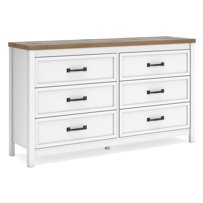 Kerisden - Six Drawer Dresser - White / Brown Signature Design by Ashley®