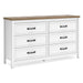Kerisden - Six Drawer Dresser - White / Brown Signature Design by Ashley®