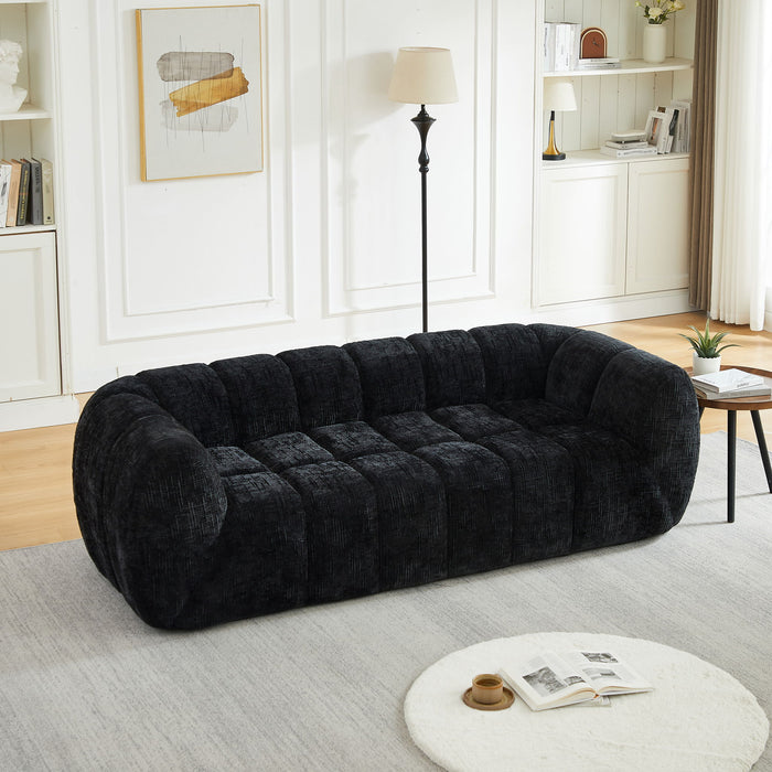 Modern Sofa With Piano Key Backrest Home Essentials
