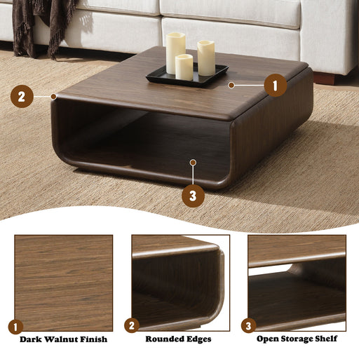 Lanza - Coffee Table With Open Shelf Storage - Dark Walnut Acme