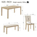 6 Piece Dining Table Set With Bench - Beige / Light Oak Home Essentials