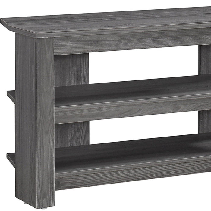 Open Shelving TV Stand - Ash Gray