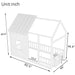 House Floor Bed With 7 Color LED Light, Built In Bookshelf Home Essentials