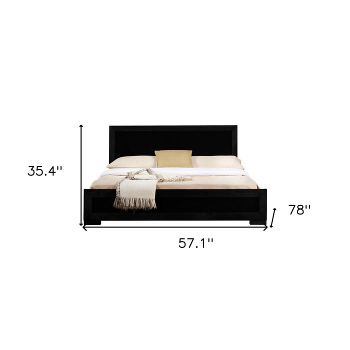 Full Platform Bed - Black Wood