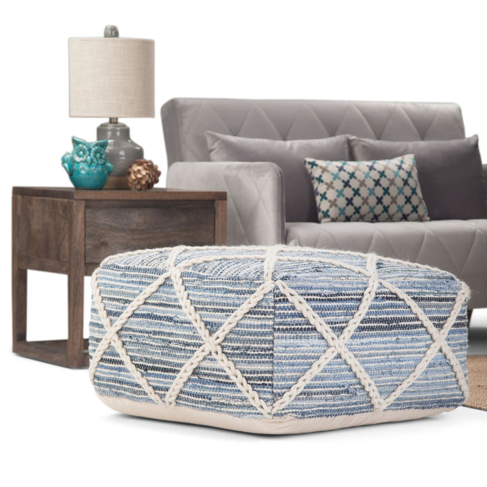 Cowan - Handcrafted Square Pouf Simpli-Home