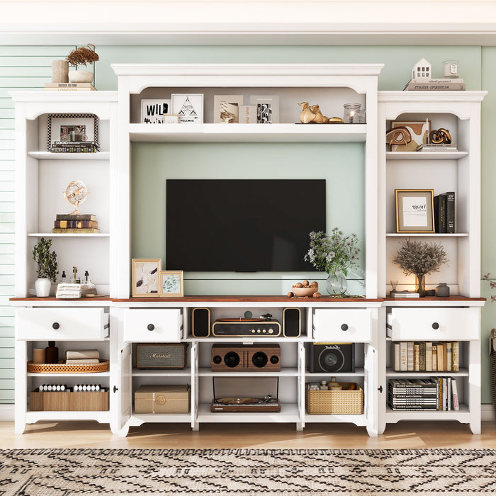 Extra Large TV Stand, Entertainment Center With Storage Cabinets Hearth and Haven