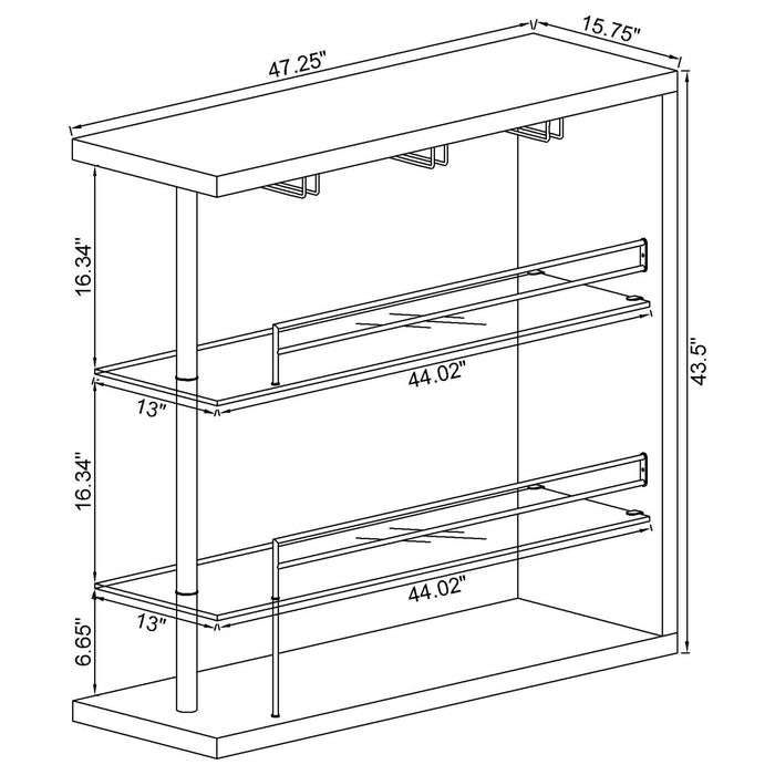 Gilbert - Bar Shelf - Black Furniture Max