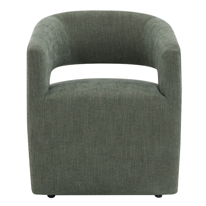 Libni - Arm Chair With Casters - Green Linen ACME