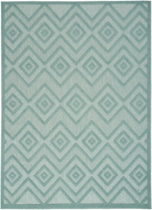 4' X 6' Argyle Indoor / Outdoor Area Rug - Aqua / Teal