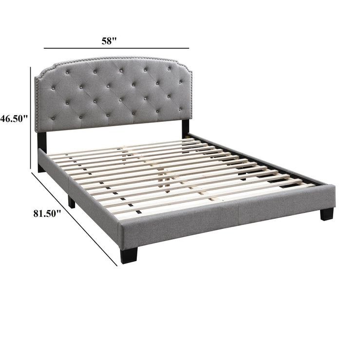 Button Tufted Bed With Nailhead Trim Home Essentials
