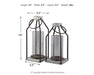Diedrick - Lantern Set (Set of 2) - Gray / Black Signature Design by Ashley®