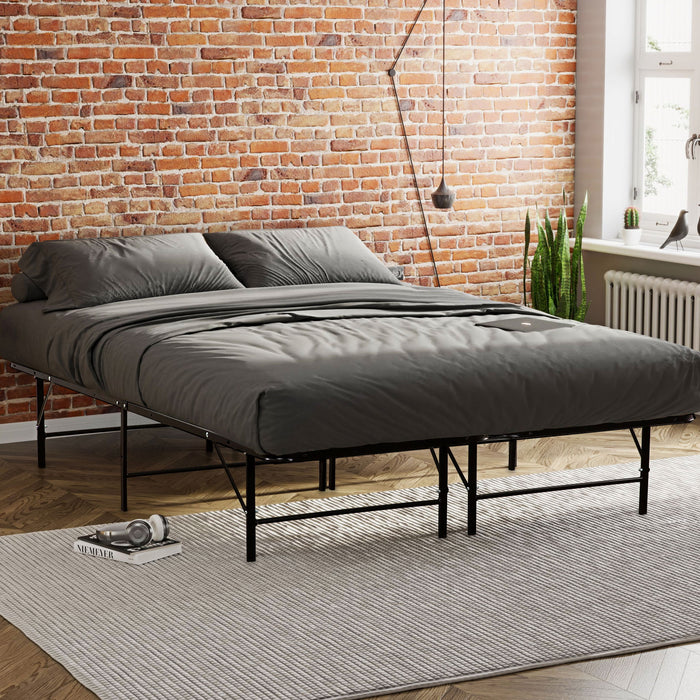 California King Size Bed Base, Mattress Foundation Bed Frame, Bedroom Furniture - Black Home Essentials