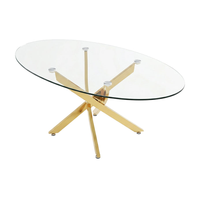 Oval Coffee Table For Living Room - Gold Home Essentials
