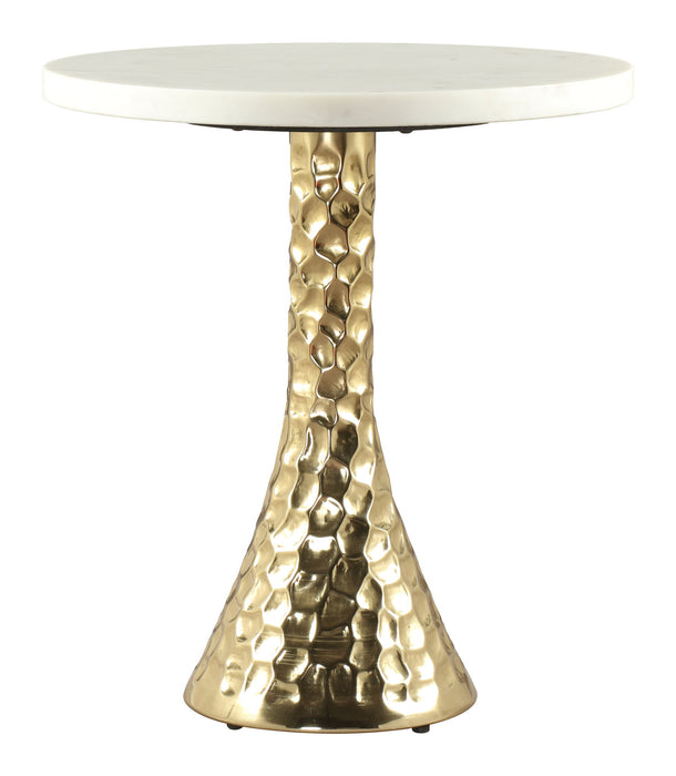 Lira - Accent Table - White / Gold Zuo Modern