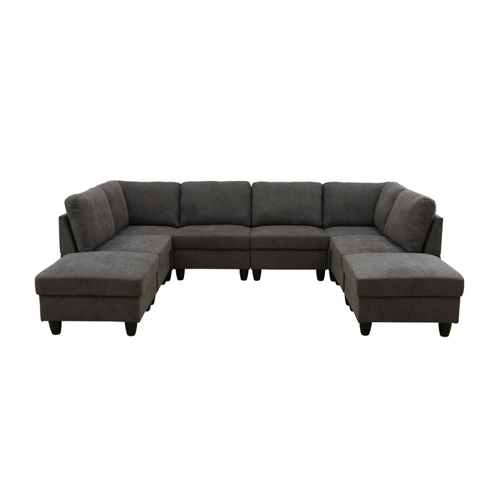 8 Piece Modular U - Shape Sectional Sofa Home Essentials