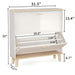 Narrow - Entryway Shoe Storage Cabinet With 2 Flip Drawers Legs - Natural / White Home Essentials