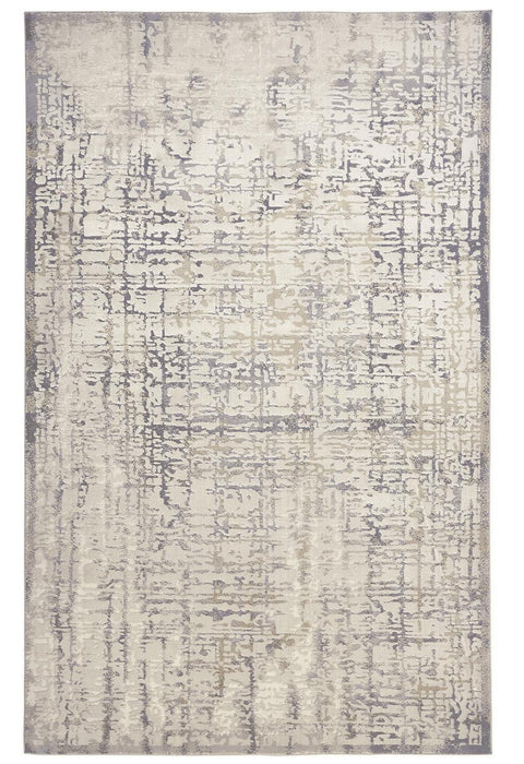 Abstract Stain Resistant Area Rug - Ivory And Gray - 12' X 15'