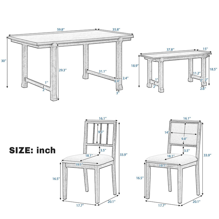 6 Piece Kitchen & Dining Room Furniture Hearth and Haven