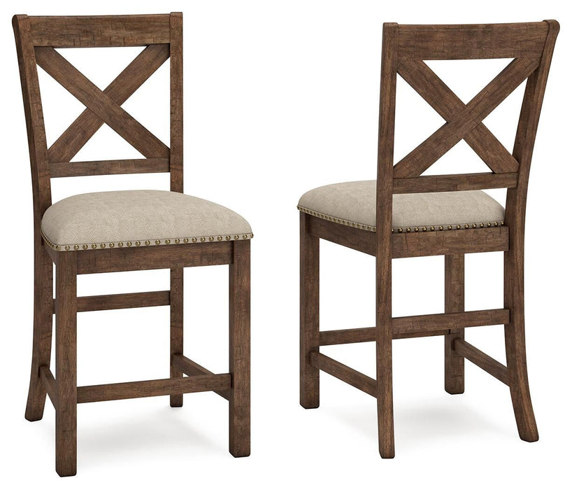 Moriville - Upholstered Barstool (Set of 2) - Beige Signature Design by Ashley®