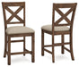 Moriville - Upholstered Barstool (Set of 2) - Beige Signature Design by Ashley®
