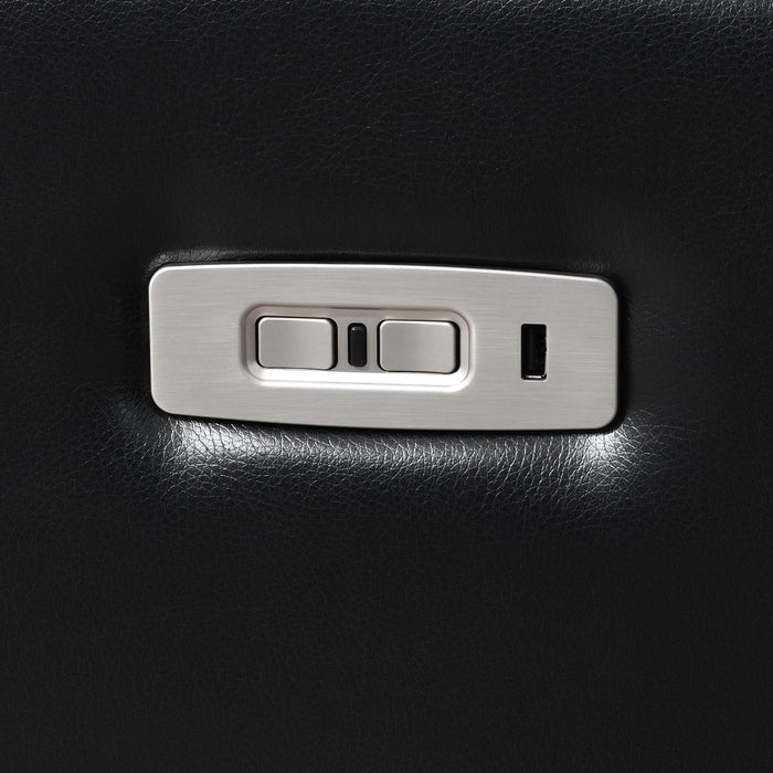 Orion II - RAF Console Loveseat With Power Footrest & Headrest - Black