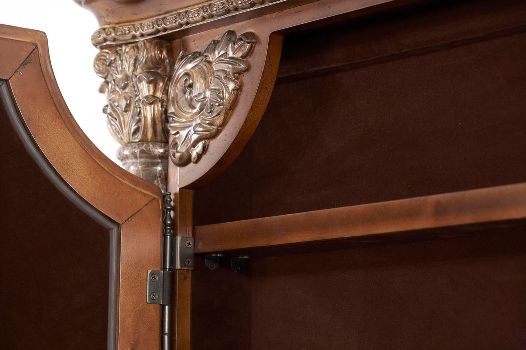 Villa Valencia - Accent Floor Wall Mirror With Storage - Classic Chestnut Michael Amini