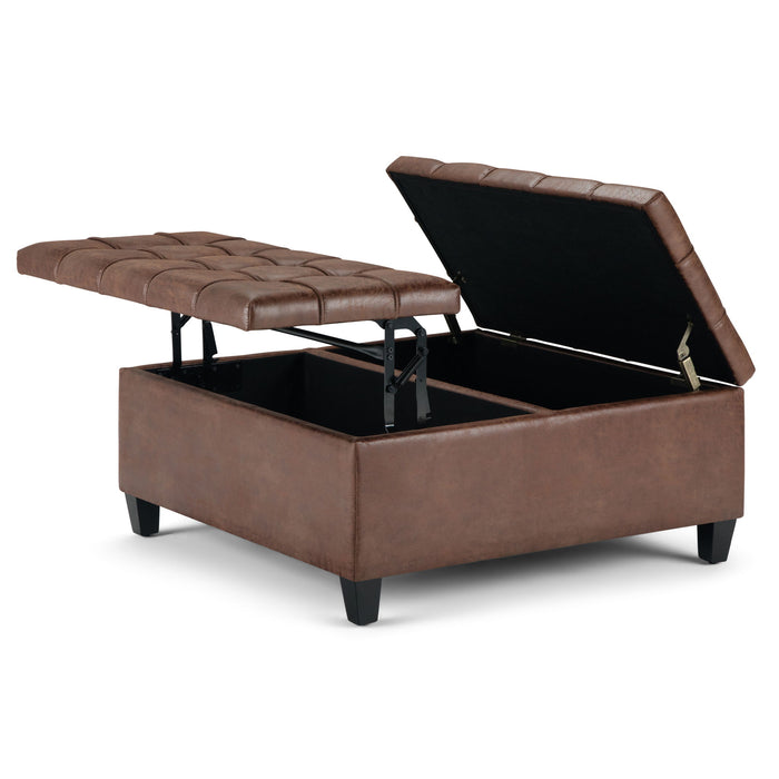 Harrison - Upholstered Coffee Table Storage Ottoman Simpli-Home