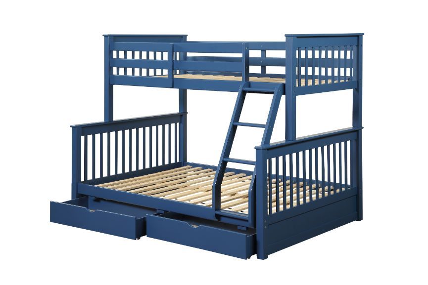 Harley II - Twin Over Full Bunk Bed - Navy Blue Finish