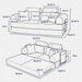 Convertible Sleeper Sofa Bed With High Density Compressed Sponge, Upholstered Couch For Living Room Home Essentials