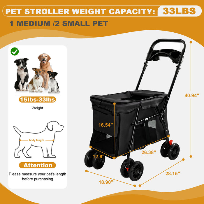 Pet Stroller For Small / Medium Pets Daily Nest
