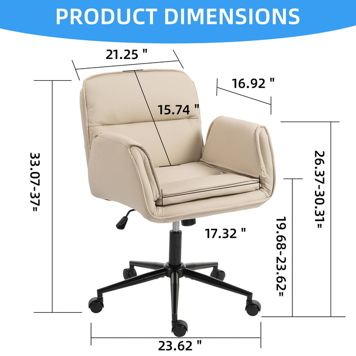 Criss Cross Swivel Desk Chair With Adjustable Armrests & Wheels For Home Office Home Essentials