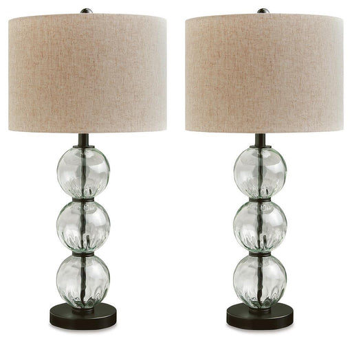 Airbal - Glass Table Lamp (Set of 2) - Clear / Black Signature Design by Ashley®
