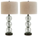 Airbal - Glass Table Lamp (Set of 2) - Clear / Black Signature Design by Ashley®