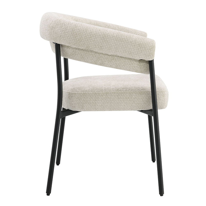 Jirina - Chenille Arm Chair Set of 2) - Beige & Black