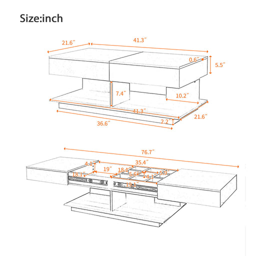 Multifunctional Adjustable Coffee Table With Hidden Storage Space For Living Room Hearth and Haven