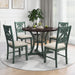 5 Piece Round Dining Table And Chair Set With Unique Legs And Hollow Chair Back Hearth and Haven