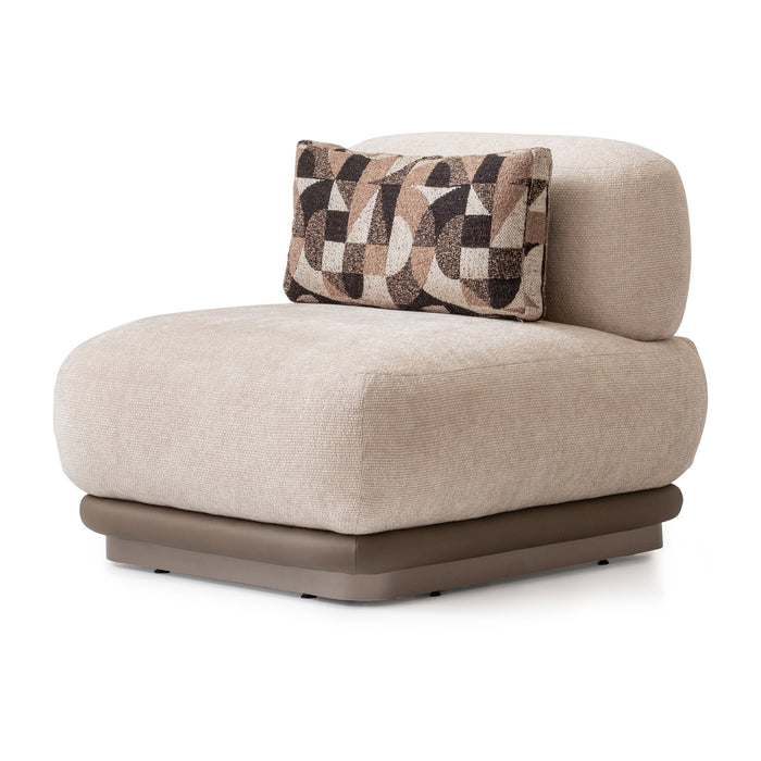 Bristol Point - Armless Chair - Fawn / Saddle Brown Michael Amini