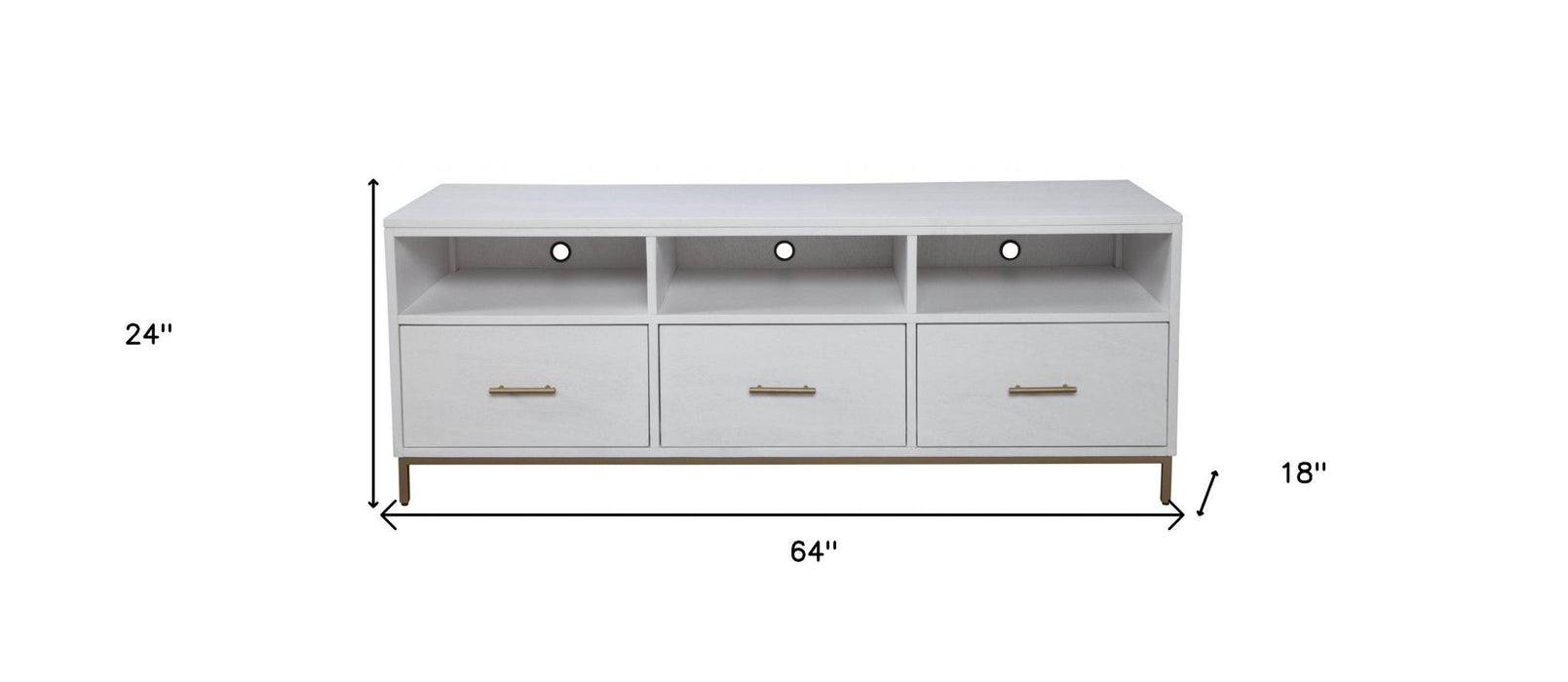 Mahogany Solids & Veneer Open Shelving, TV Stand - White