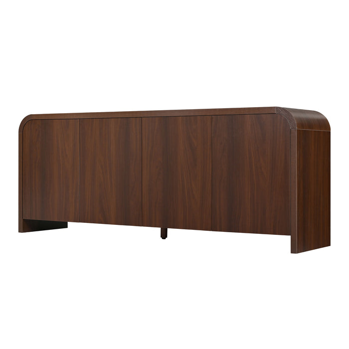 Curved Edge TV Stand With Large Cabinets Hearth and Haven