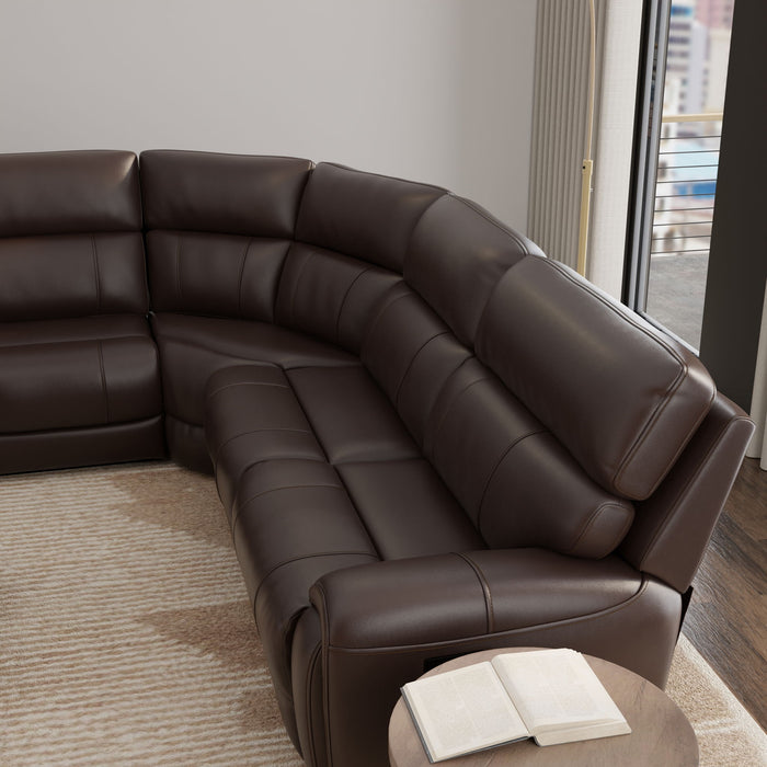 Brazil - Power Sectional With Adjustable Headrest & Footrest - Dark Brown Home Essentials