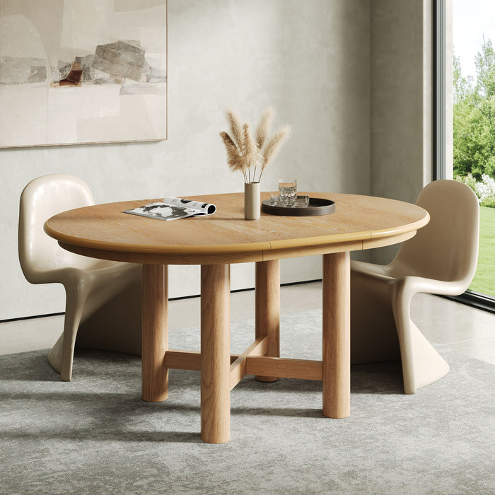 Extendable Oval Dining Table With Leaf Hearth and Haven