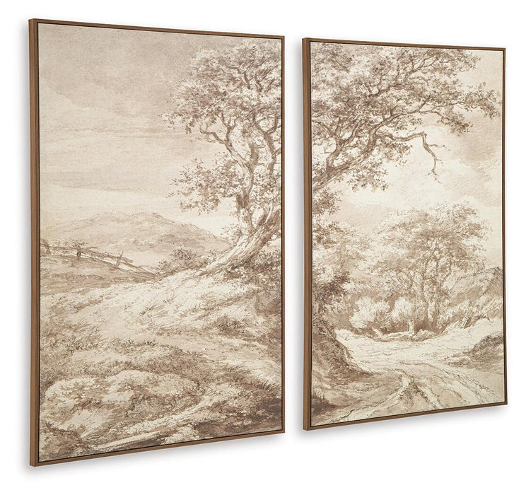 Stormish - Wall Art Set (Set of 2) - Beige / Brown Signature Design by Ashley®
