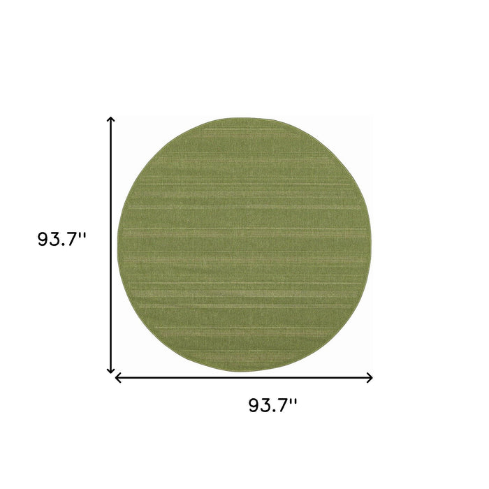 8' X 8' Round Stain Resistant Indoor / Outdoor Area Rug - Green