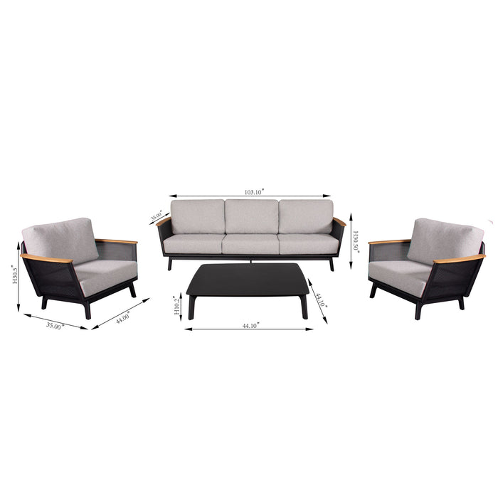 Sofa Set With Armrests - Black Home Essentials